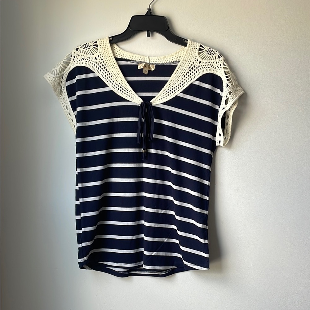 Navy blue striped shirt
